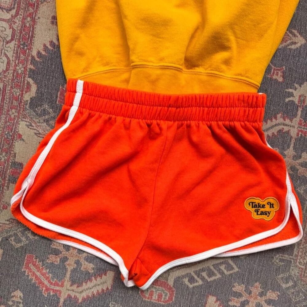 Women's Retro Orange and White Shorts